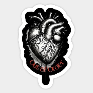 Heart Out of Order Sticker